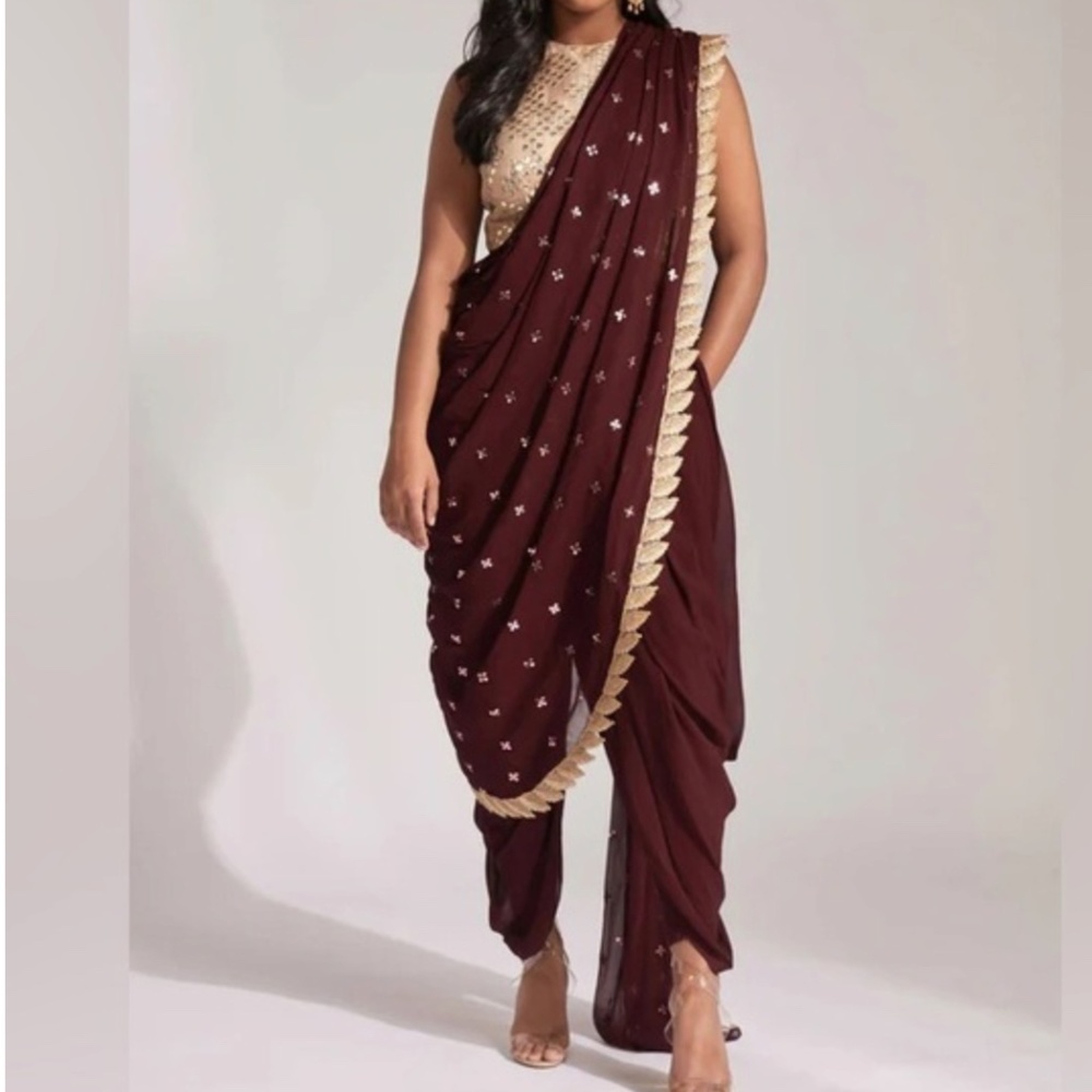 SANI Tara Dhoti Burgundy Sz Large